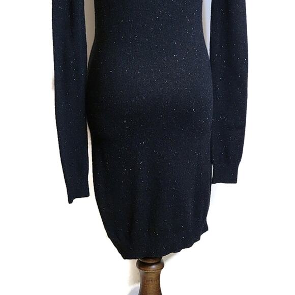 ALLSAINTS Black Speckled Midi Sweater Dress V Neck Long Sleeve Casual Wear 4 - Picture 13 of 16